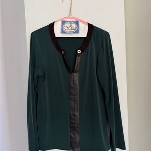 Calvin Klein Dark Green Top with Black Details